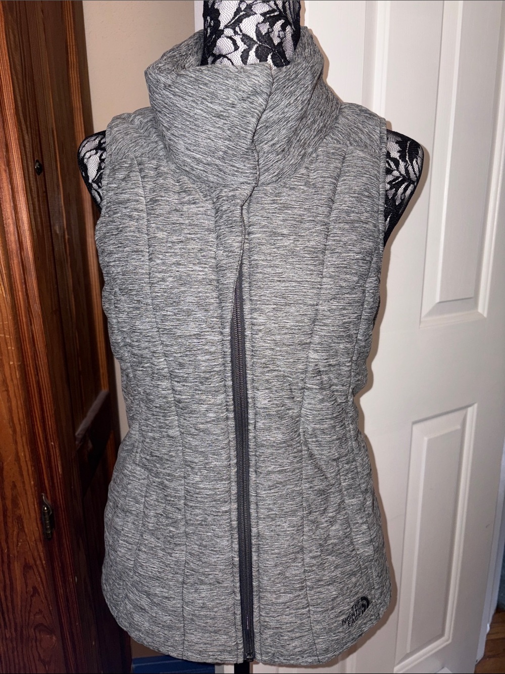 The North Face Grey Quilted Sleeveless Puffer Vest